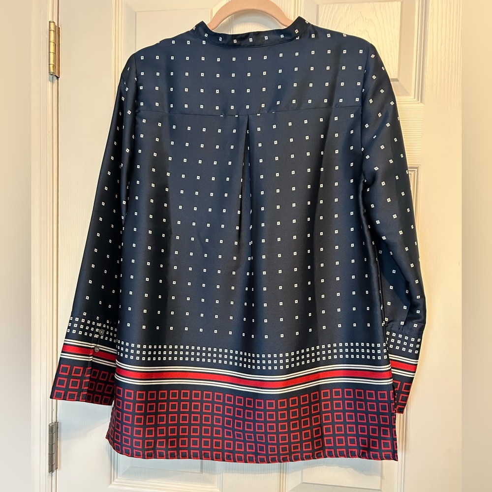 J Crew Drapey button-up tunic in Ratti® geometric twill - Picture 3 of 6